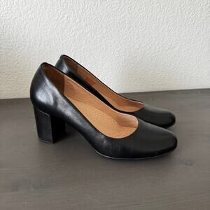 Marc Joseph | Black Leather Round Toe Pumps